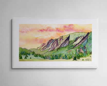 Sunrise Over the Flatirons – Boulder, Colorado Nature Paper Fine Art Print
