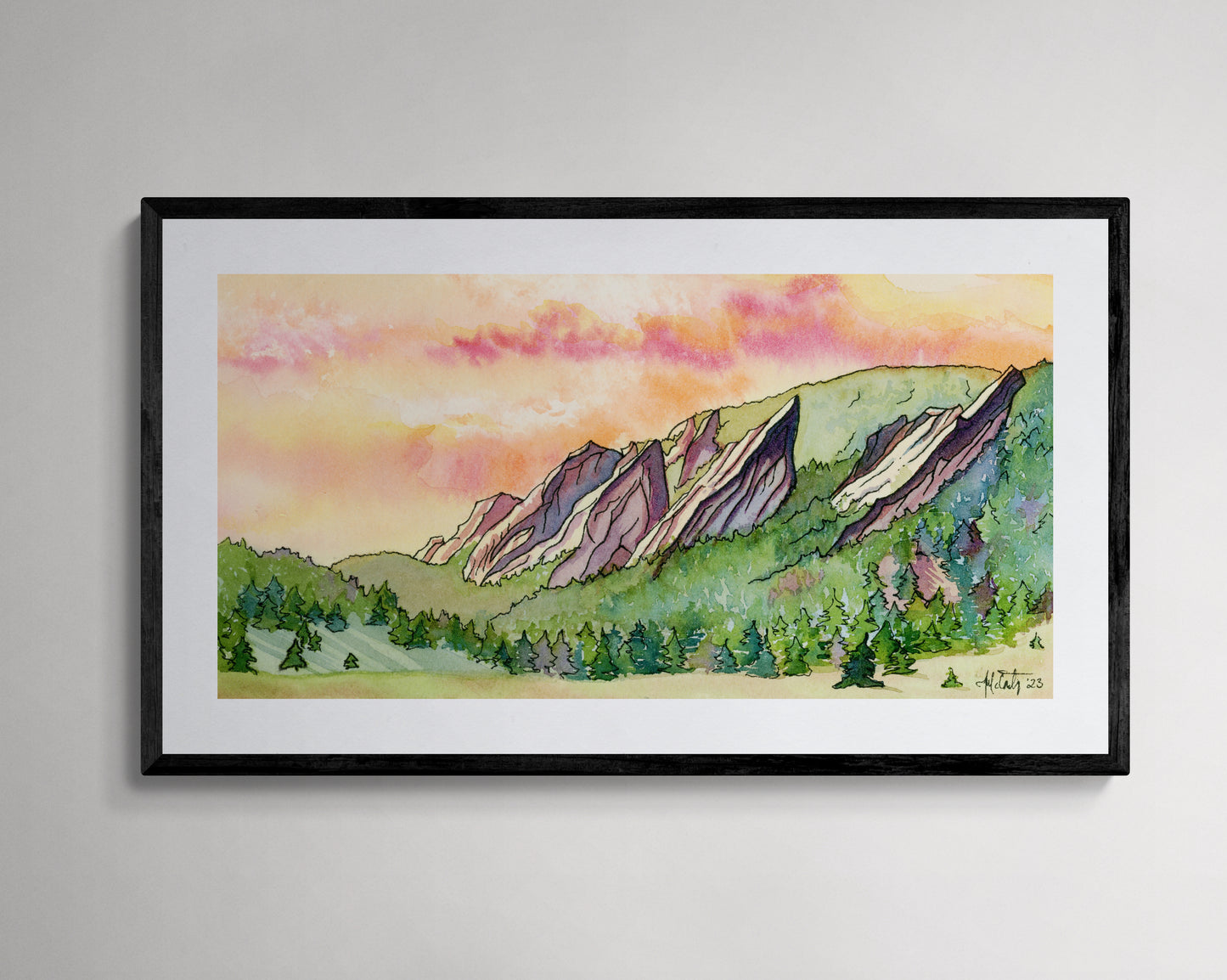 Sunrise Over the Flatirons – Boulder, Colorado Nature Paper Fine Art Print