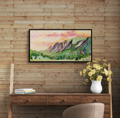 Sunrise Over the Flatirons – Boulder, Colorado Nature Canvas Fine Art Print