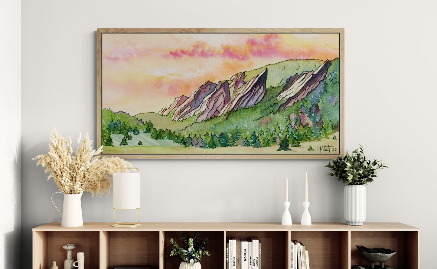 Sunrise Over Flatirons Canvas Fine Art Print