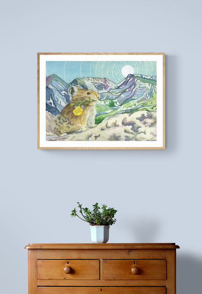 Bestselling Peek Beyond the Pika Paper Fine Art Print ($65)